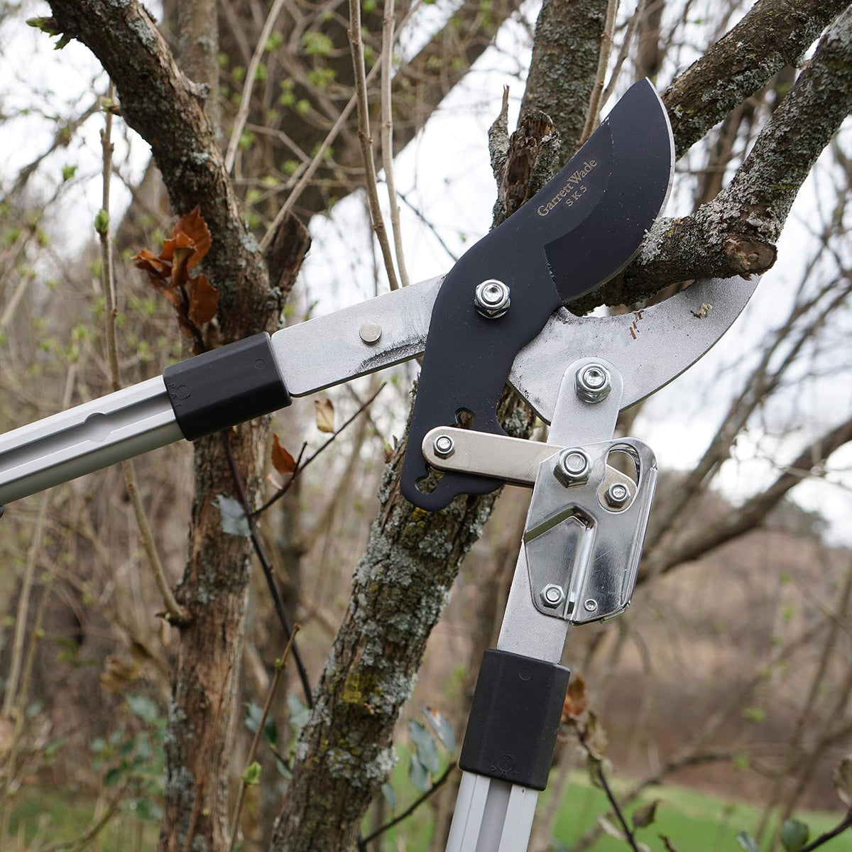 Kings County Tools - Lopper de derivación de doble carraca | Corta madera verde | Asas extensibles de 26 a 40 pulgadas de largo | Ramas de árbol o arbusto | 6 topes de posición con pasador