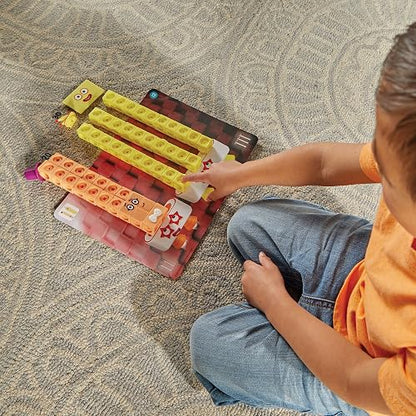 hand2mind Numberblocks Heroes with Zeroes MathLink Cubes, Juego de Actividades de Aprendizaje Preescolar, manipuladores de matemáticas, jardín de Infantes, Bloques de conteo, Cubos de Enlace de