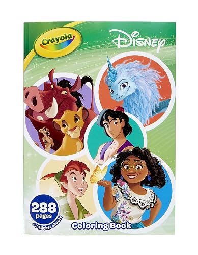 Crayola - Libro para colorear de animación de Disney con hojas de pegatinas, regalo para niñas y niños, a partir de 3 años