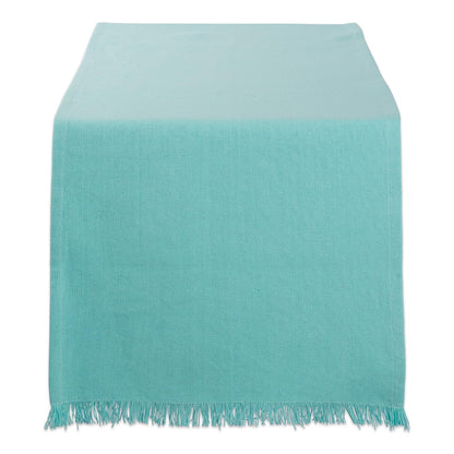 DII Camino de Mesa de Algodón - 35.5 x 182.8 cm - 14 x 72 pulgadas - Aqua