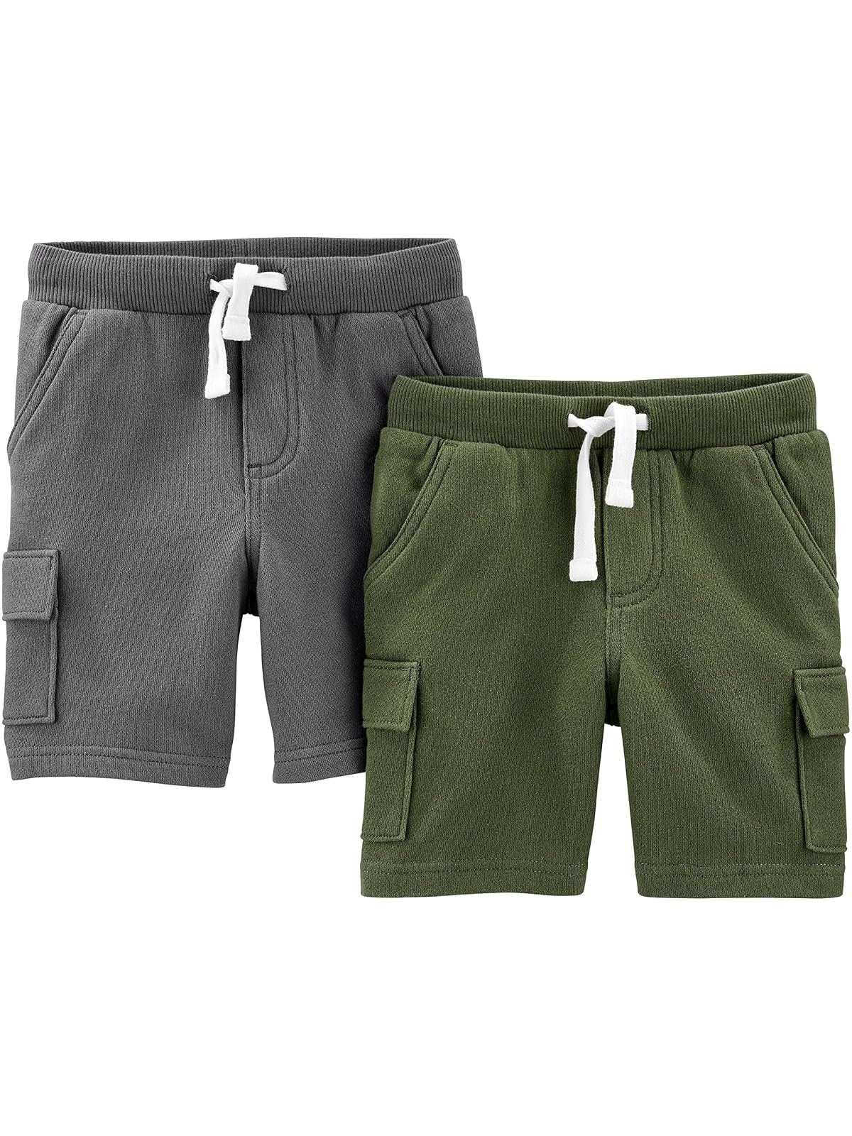 Carter's Pantalones Cortos para Bebé Niño, Paquete de 3 - Verde oliva - 12 Meses