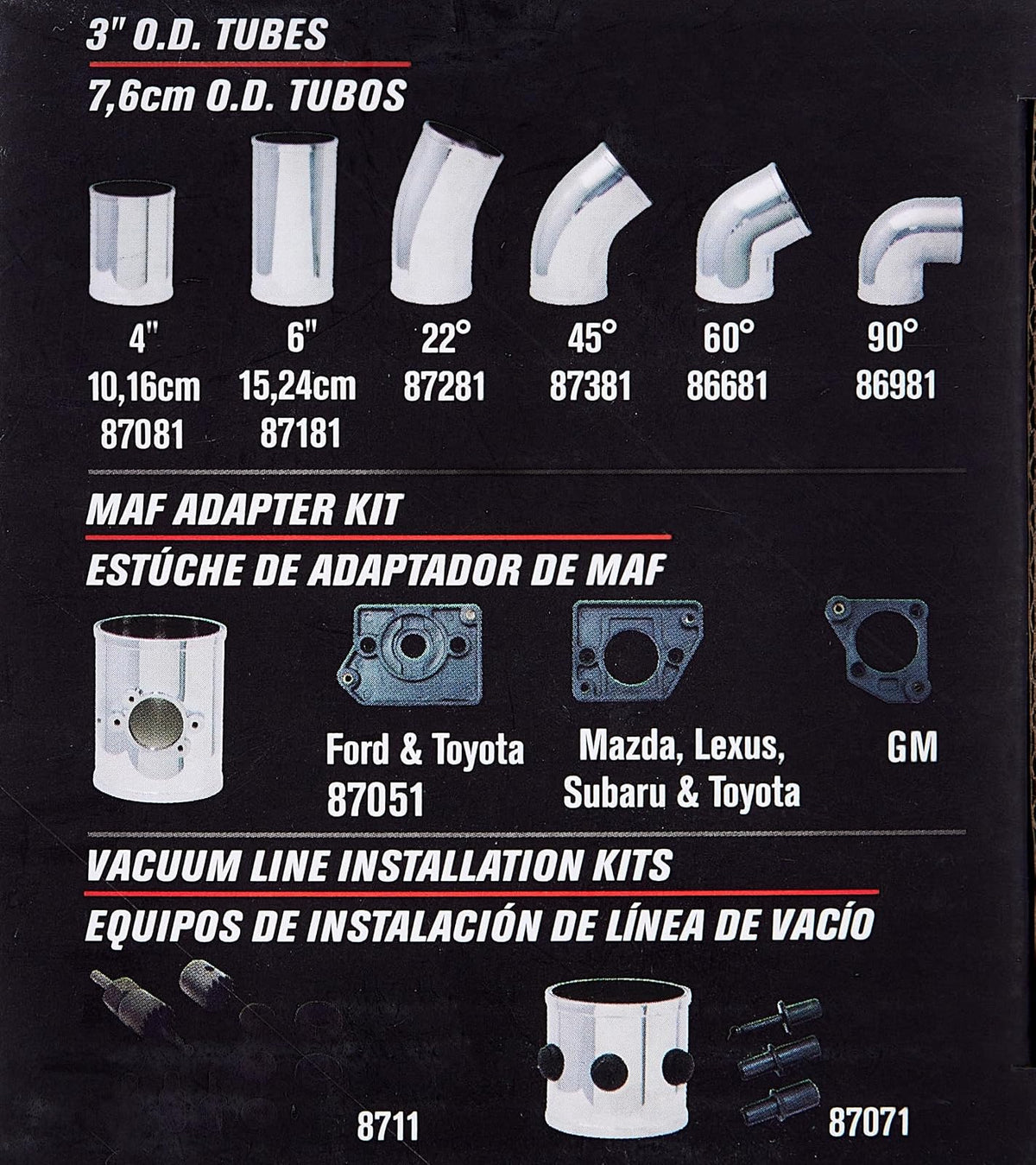 Spectre Performance Montaje de Sensor MAF, Plateado/Negro, SPE-87051