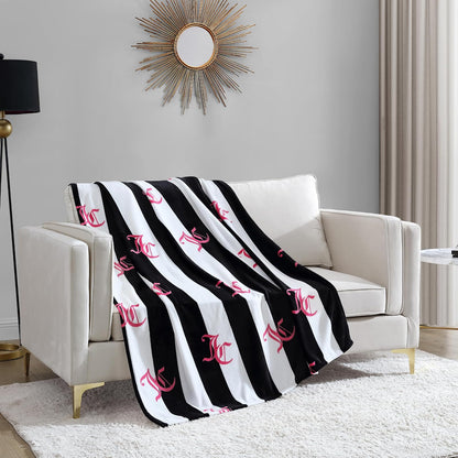 Juicy Couture Cabana Manta de Felpa a Rayas - 50"X70" - Negro