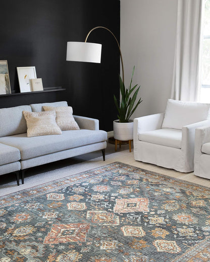 Loloi Rugs Skye - Alfombra Decorativa Estilo Vintage - Sea - Rust - 7'6" x 2'6" (Rectangular)