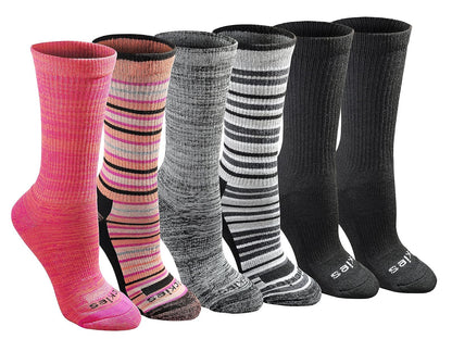 Dickies Dri-Tech Calcetines para Mujer Paquete de 6 - M - Rayas (6 pares)