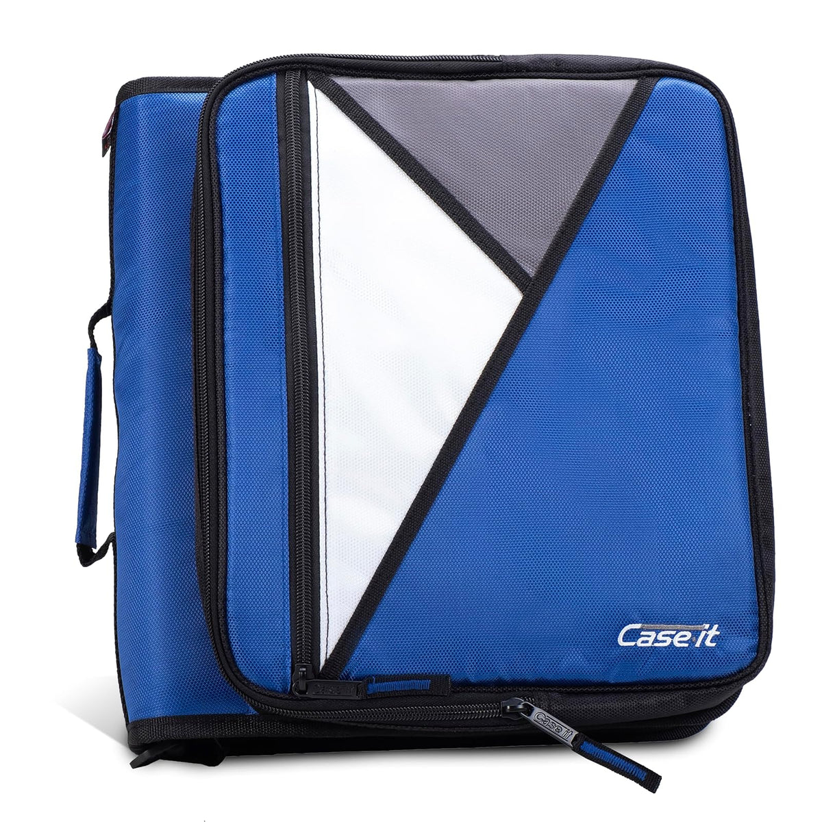Case-it - Carpeta universal con cierre, bolsillo acolchado con juntas tóricas de 2 pulgadas que soporta hasta 13 portátiles/tablet, múltiples bolsillos, capacidad de 400 páginas, viene con correa para
