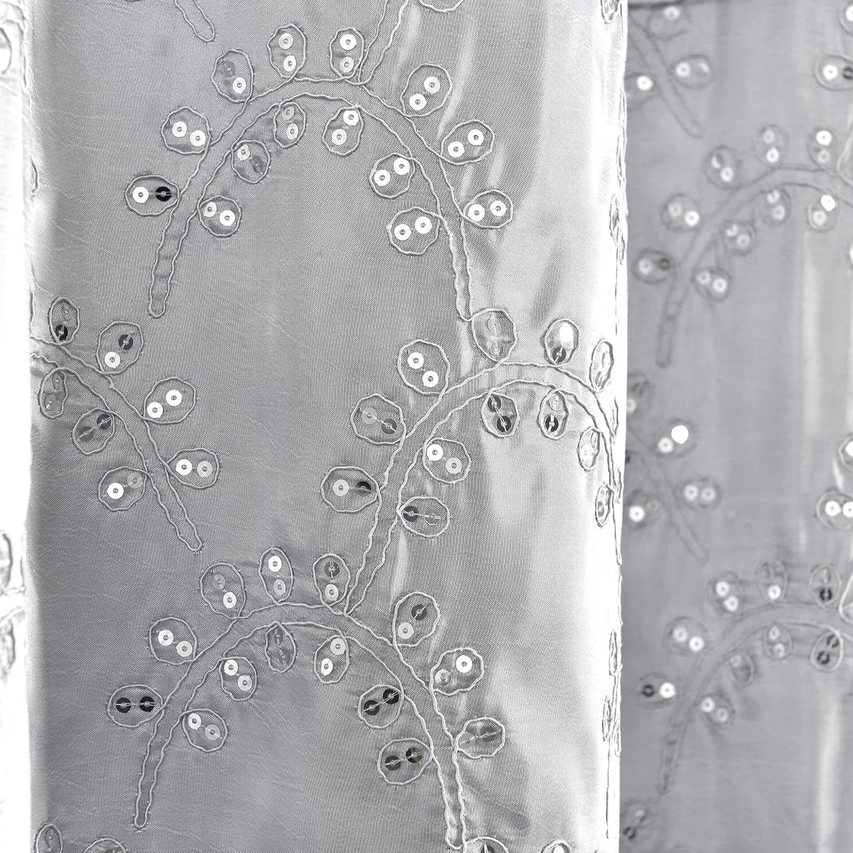 Lush Decor Maria Cortina de Ducha, 72 x 72 Pulgadas, Gris y Plateado