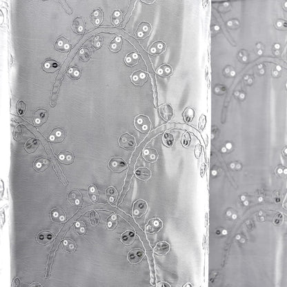 Lush Decor Maria Cortina de Ducha, 72 x 72 Pulgadas, Gris y Plateado