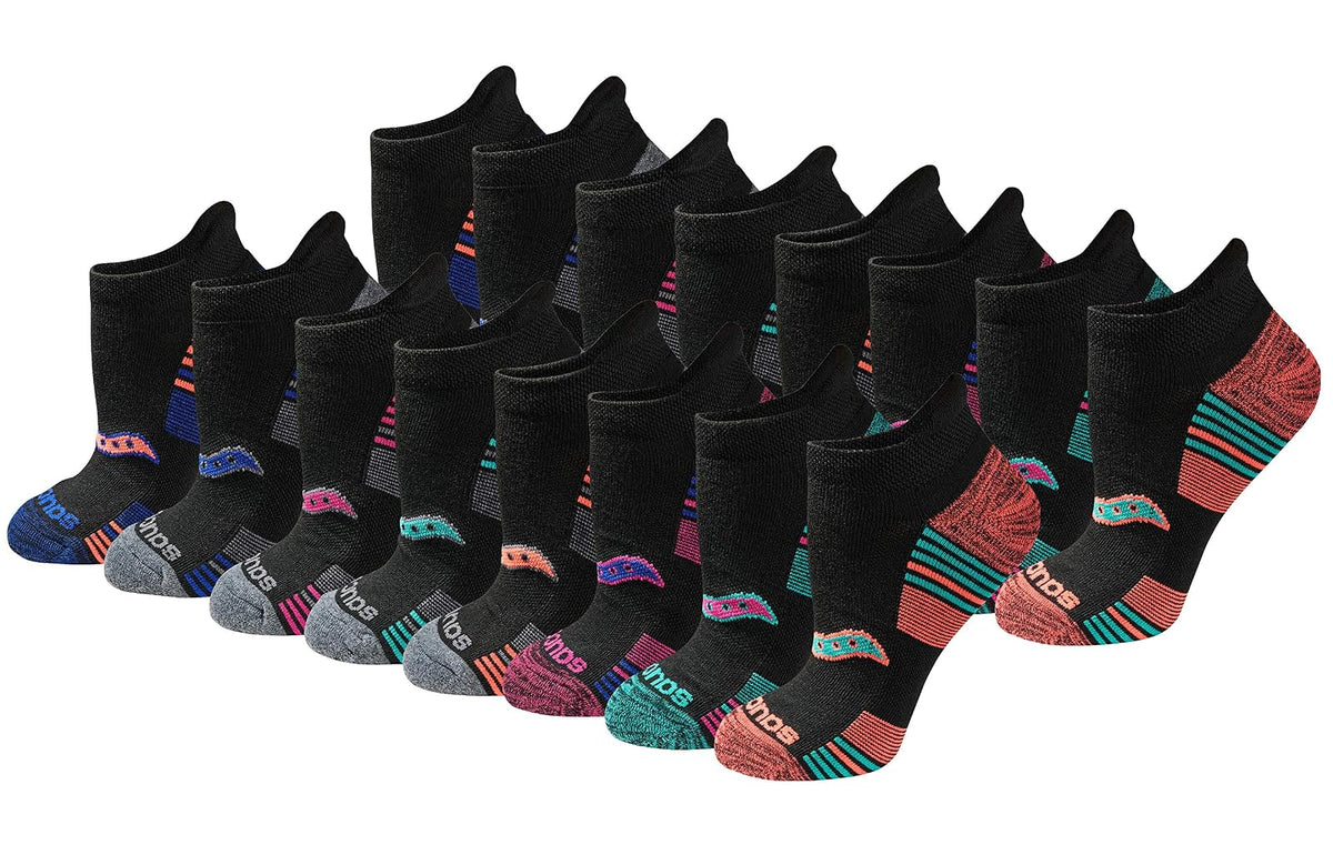 Saucony Calcetines Deportivos Heel Tab para Mujer - G - Varios oscuros (16 pares)