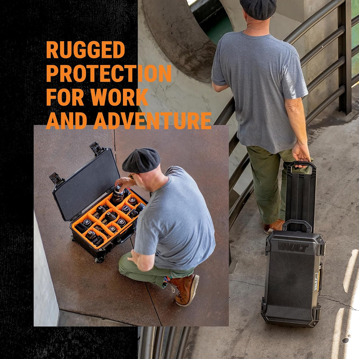 Pelican Vault - v525 - Funda rígida con espuma para cámara, drone, equipo, electrónica, engranaje y más (bronceado)