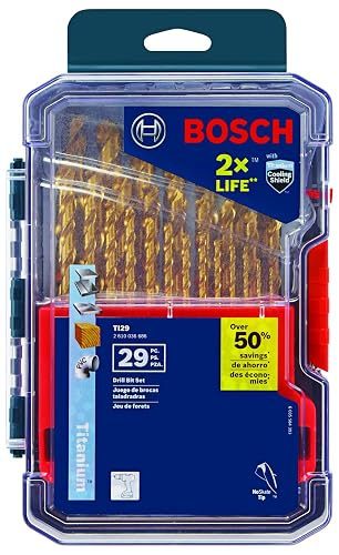 BOSCH TI29 - Juego de brocas de metal de titanio (29 piezas)