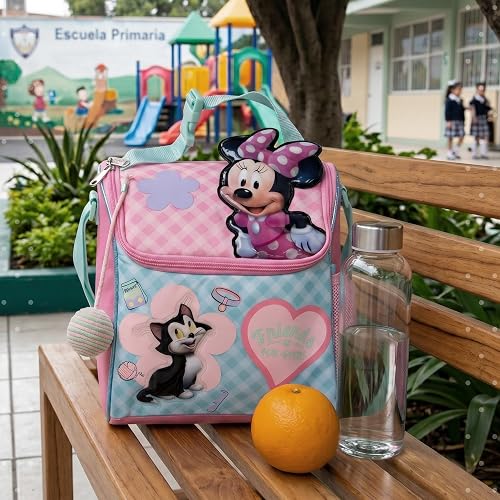 Ruz Lonchera Infantil y Preescolar | Minnie Mouse | 100% Poliéster Capacidad 3 Litros | Bolso Escolar para Niños con Forro de Aluminio y Cierre de Cremallera | Recomendado desde 3 años
