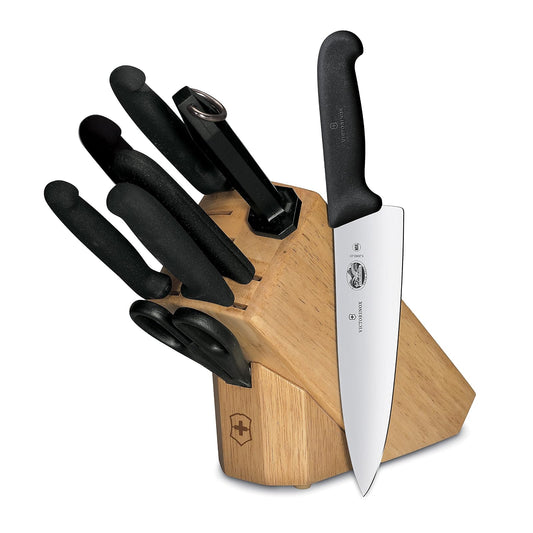 Victorinox - Juego de cuchillos con mango de palisandro (7 piezas), Negro, 8 Pc Fibrox, 1