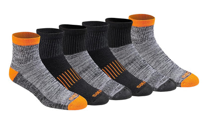 Dickies Calcetines Dri-Tech Control de Humedad para Hombre - XL - Hi-vis Naranja Negro (6 Pares)