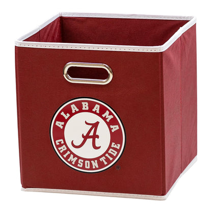 Franklin Sports NCAA College Team - Cubos de Almacenamiento de Tela Hechos para Adaptarse a organizadores de contenedores de Almacenamiento (11 x 10.5 x 10.5) - Alabama Crimson Tide