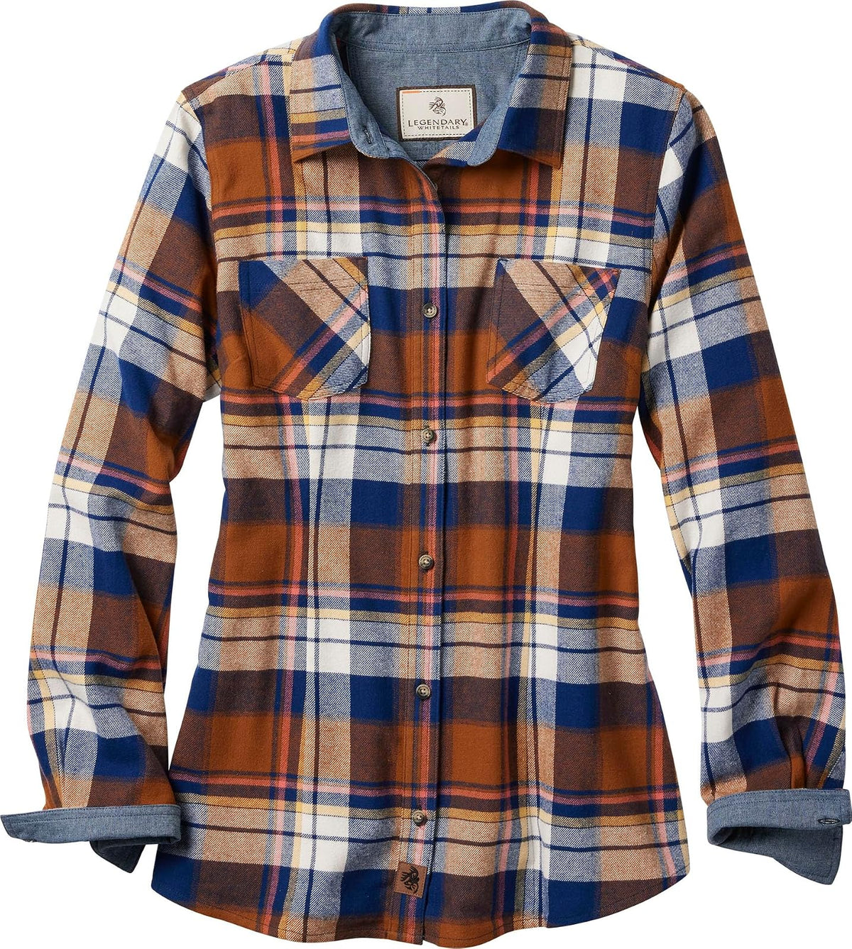 Legendary Whitetails Camisa de Franela Cottage Escape para Mujer - Estándar - M - Azul (Royal Blue Plaid)