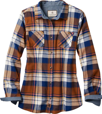 Legendary Whitetails Camisa de Franela Cottage Escape para Mujer - Estándar - M - Azul (Royal Blue Plaid)