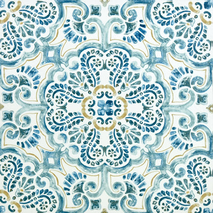 FloorPops FP2477 Fontaine - Azulejos de piso para despegar y pegar, color azul