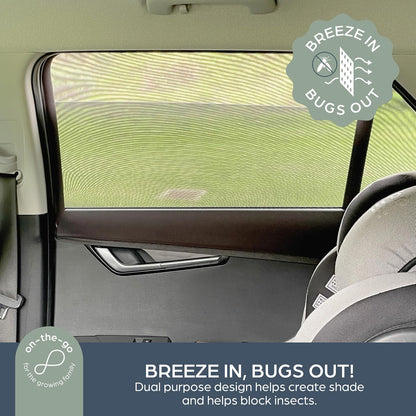 Dreambaby - Parasol para ventana de automóvil de bebé, parasol elástico para ventana de automóvil y visualización de malla para ventanas laterales, cubierta para ventana de bebé para protección UV, artículos