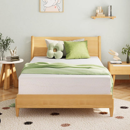 EGOHOME Colchón individual de 6 pulgadas para niños, colchón de espuma viscoelástica con gel de té verde refrescante, alivia la presión con soporte medio firme, certificado CertiPUR-US, 75 pulgadas de