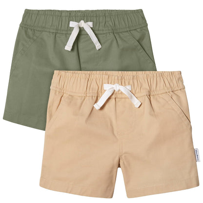 Gerber Pantalones Cortos Chino Unisex Bebé Paquete de 2 - 3 Años - Olive - Dark Khaki