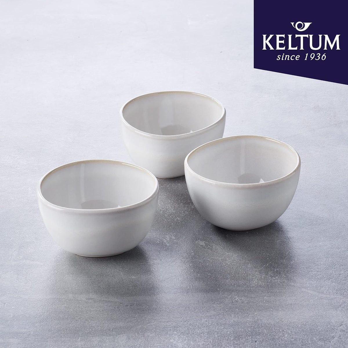 Keltum - Juego de 3 cuencos de cerámica vidriada de 10,16 cm