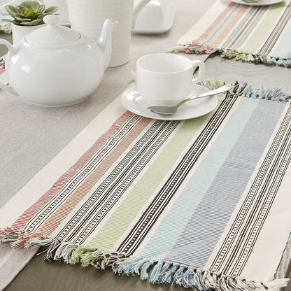 DII Colección de Mesa abigarrada, Juego de manteles Individuales de 3 x 19 Pulgadas, mediterráneo, 6 Piezas