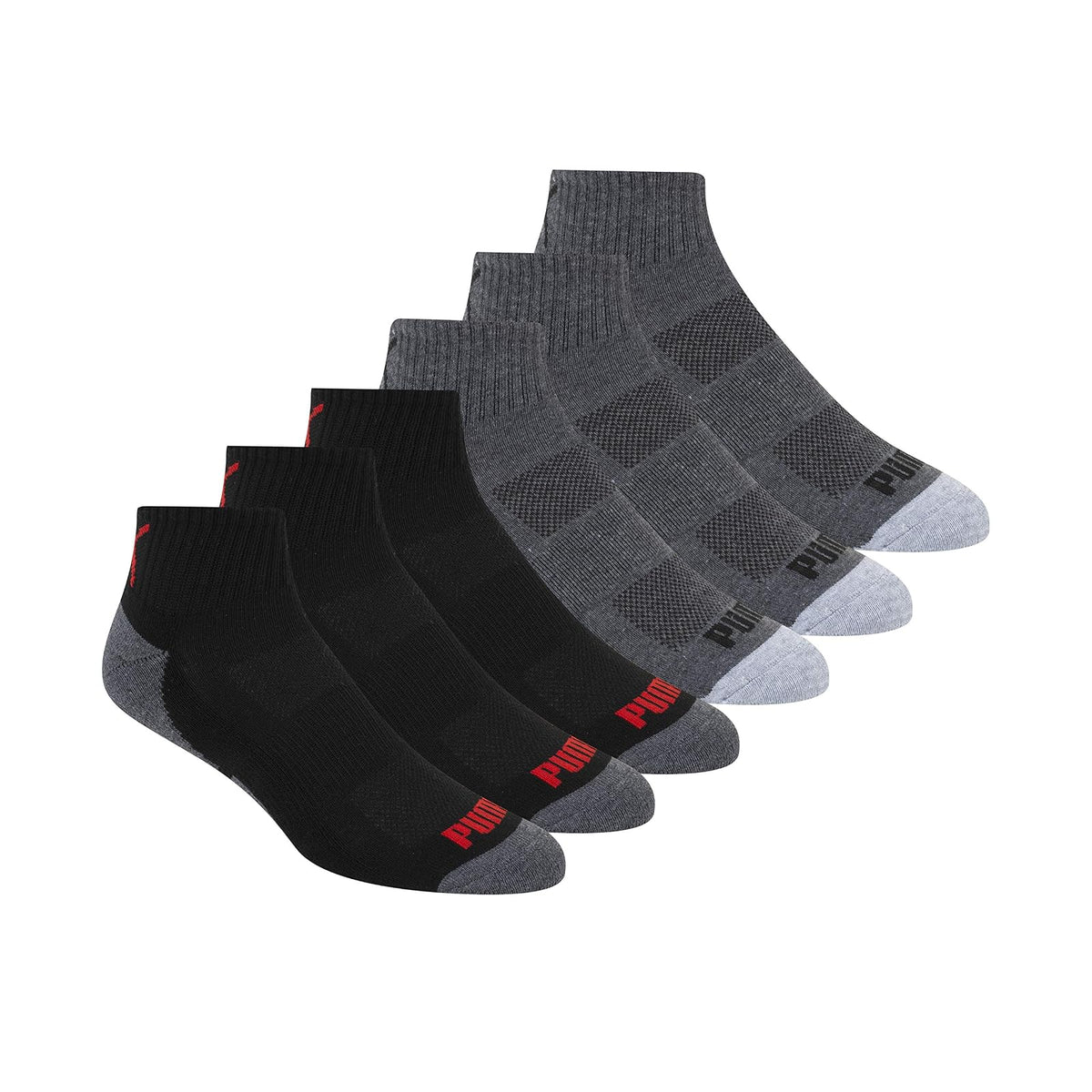 Puma Quarter Crew - Calcetines para hombre (6 unidades)