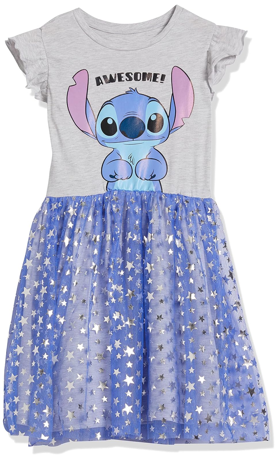 Disney Vestido de Tul con Mangas con Volantes y Puntadas - Tallas para niñas 4-16 Atuendo de Jugador para Niñas