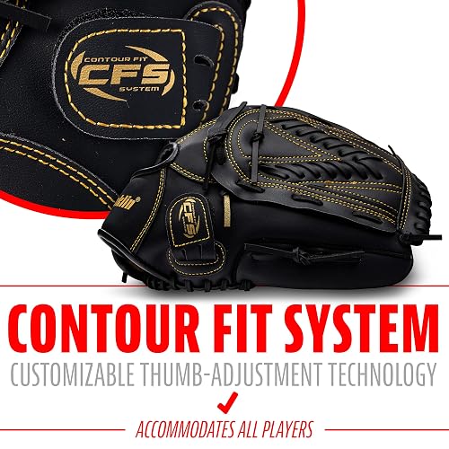 Franklin Sports Guantes de béisbol + softball – Field Master Adulto + Youth Baseball + Softball Guantes – Mano derecha + Guantes de mano izquierda – Infield + Outfield Mitts – Varios tamaños + colores