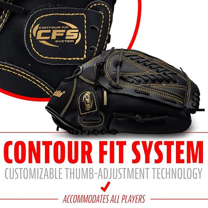 Franklin Sports Guantes de béisbol + softball – Field Master Adulto + Youth Baseball + Softball Guantes – Mano derecha + Guantes de mano izquierda – Infield + Outfield Mitts – Varios tamaños + colores