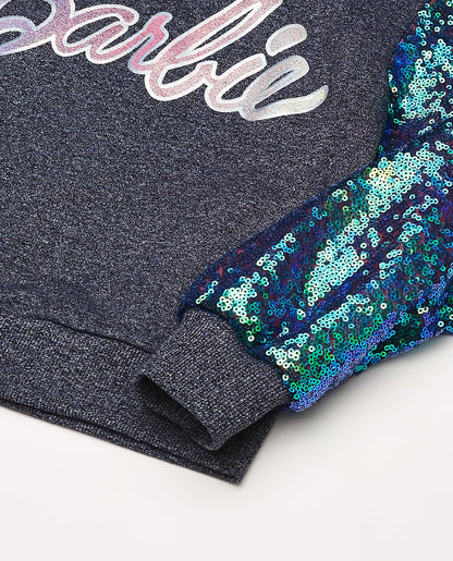 Barbie Sudadera Barbie Azul Marina con Lentejuelas Sudadera Niñas