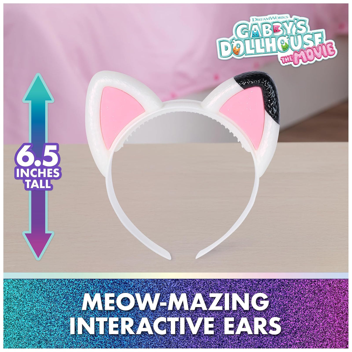 Gabby's Dollhouse: The Movie, Meow-Mazing Orejas interactivas, diadema con luces, sonidos y 3 modos de juego, juguetes para niños para niñas y niños a partir de 3 años