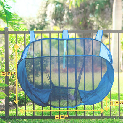POOL BLASTER Water Tech Pool Pouch – Versatile Pool Storage for Floats, Balls, Inflatable Toys, Patio Accessories - Heavy Duty Reinforced Attaches to Pool Side, Fence or Free Standing