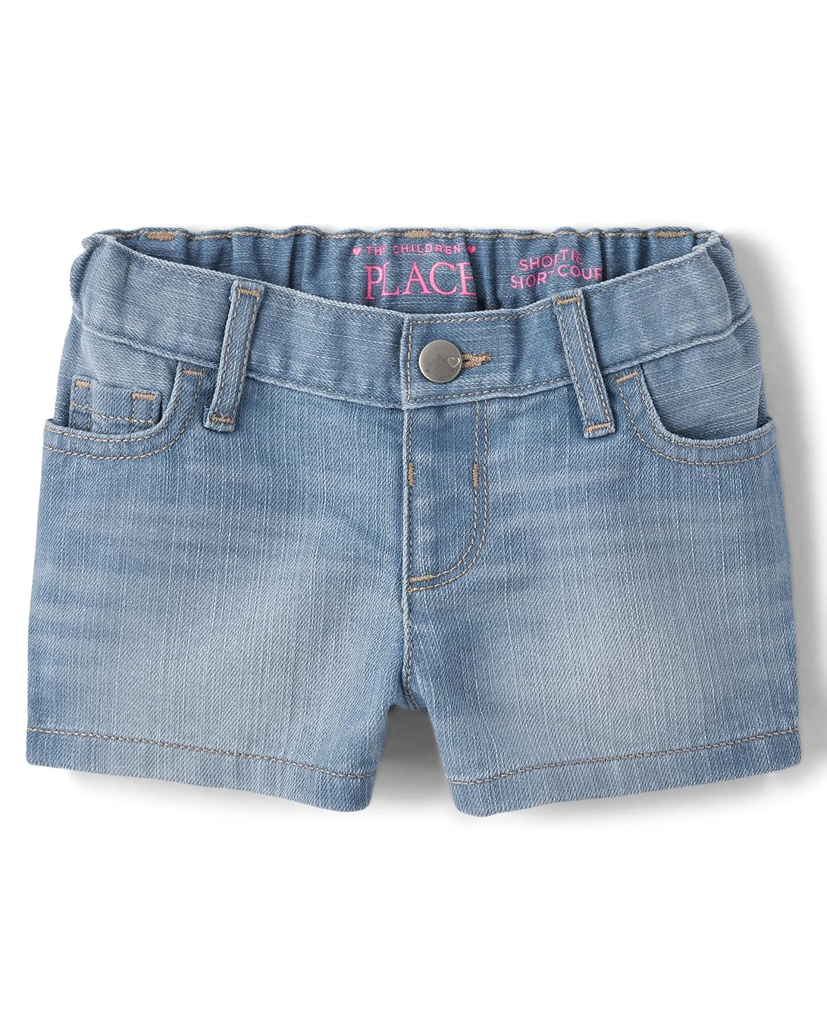 The Children's Place Shorts de Mezclilla para Niña, Paquete de 3 - 9-12 Meses - multicolor - fantasía (Peony Wash) - 1