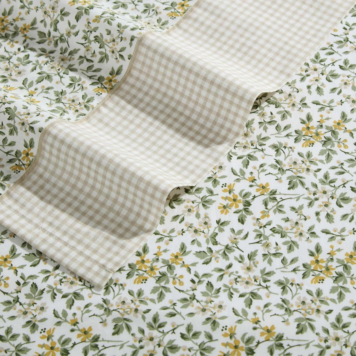 Laura Ashley Juego de sábanas de tamaño King, Transpirable, percal de algodón, Esquinas Tipo Bolsillos Profundos, Elegante, decoración de hogar, Certificado Oeko-Tex, Verde (Tierney Green)