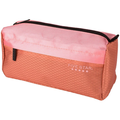 Five Star - Estuche para lápices, estuche para bolígrafos, bolsa con cierre de 9 bolsillos, organizador de almacenamiento para suministros escolares, auriculares, cargadores, cables, maquillaje, rosa