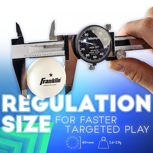 Franklin Sports Pelotas de Tenis de Mesa - Tamaño y Peso Oficial, 40mm, Una Estrella, Profesionales, Duraderas y de Alto Rendimiento - Blancas - Paquete de 36