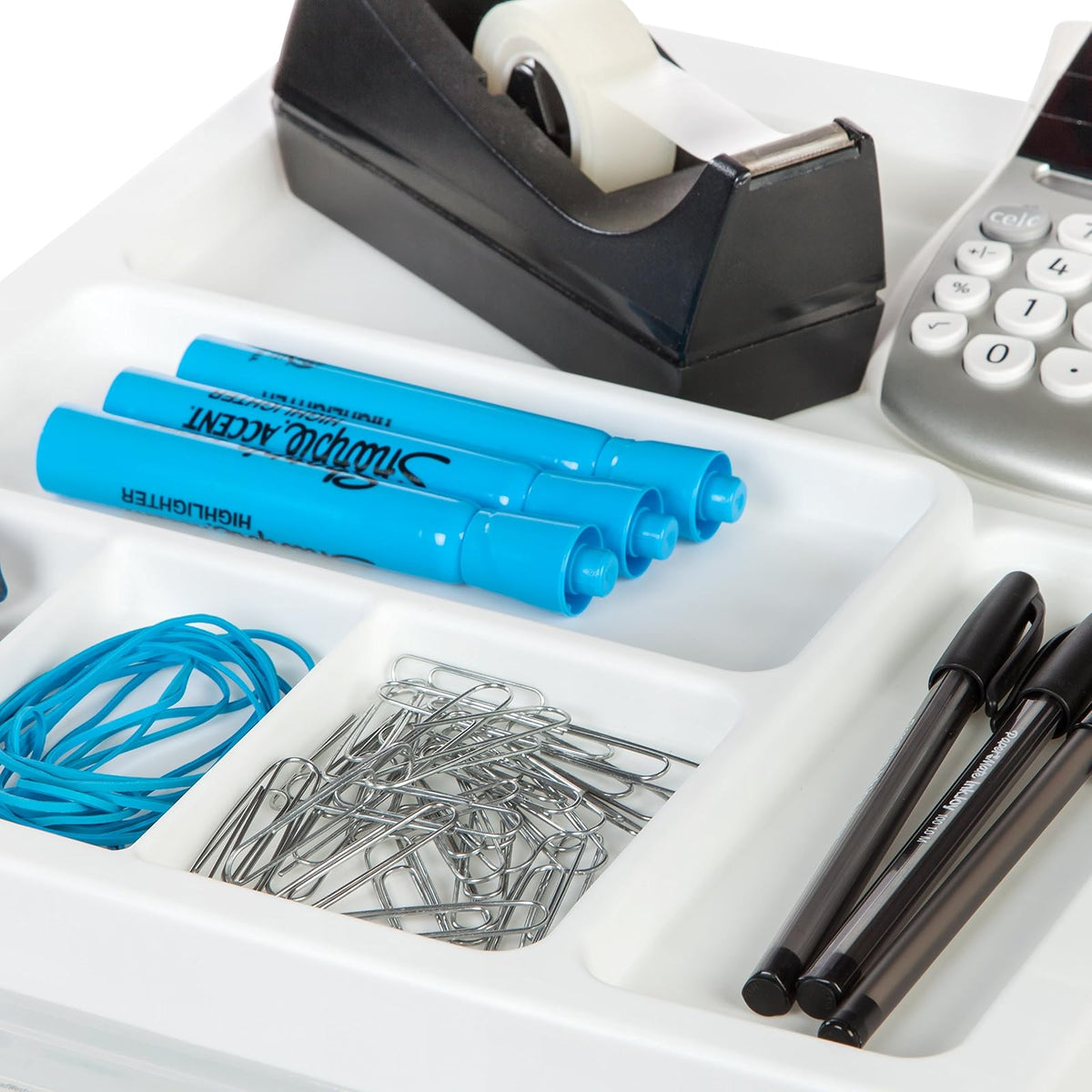 IRIS USA Carrito Organizador de 10 Cajones, Blanco/Transparente | Organiza manualidades, artículos de oficina, salón y accesorios con cajones de fácil acceso para uso diario