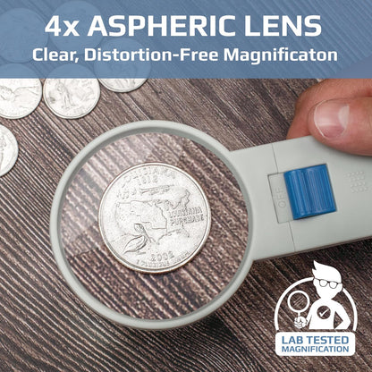 Carson Lupa asférica iluminada con LED, 4 x de mano de 3.0 pulgadas (SV-40)