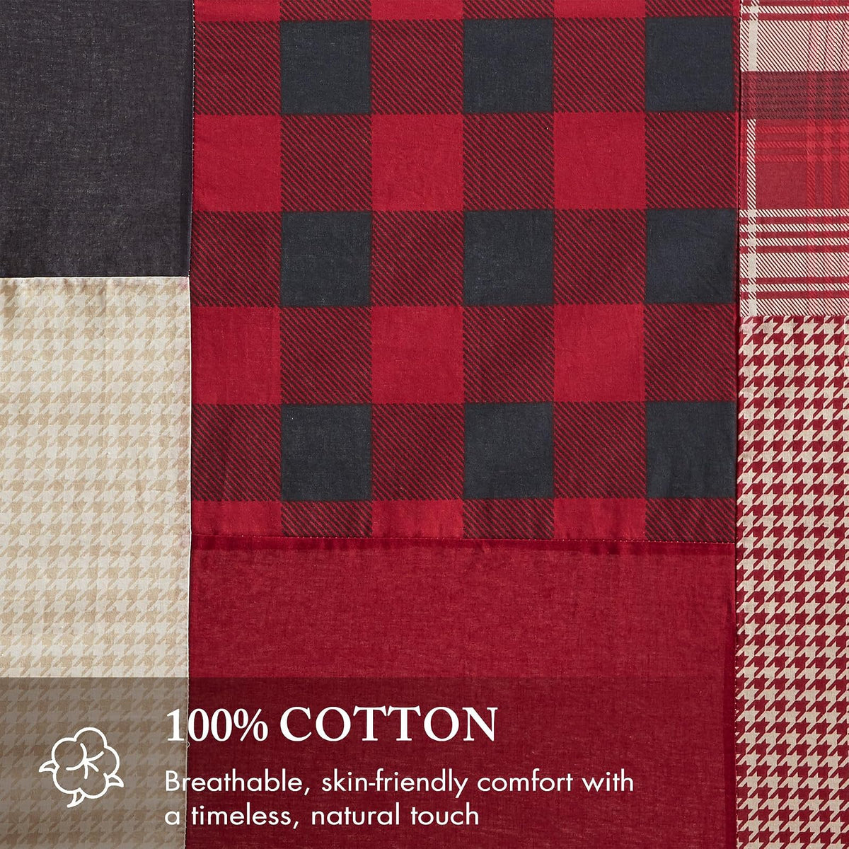 Woolrich Sunset - Cortina de Ducha de algodón para baño, 72 x 72 Pulgadas, Color Rojo