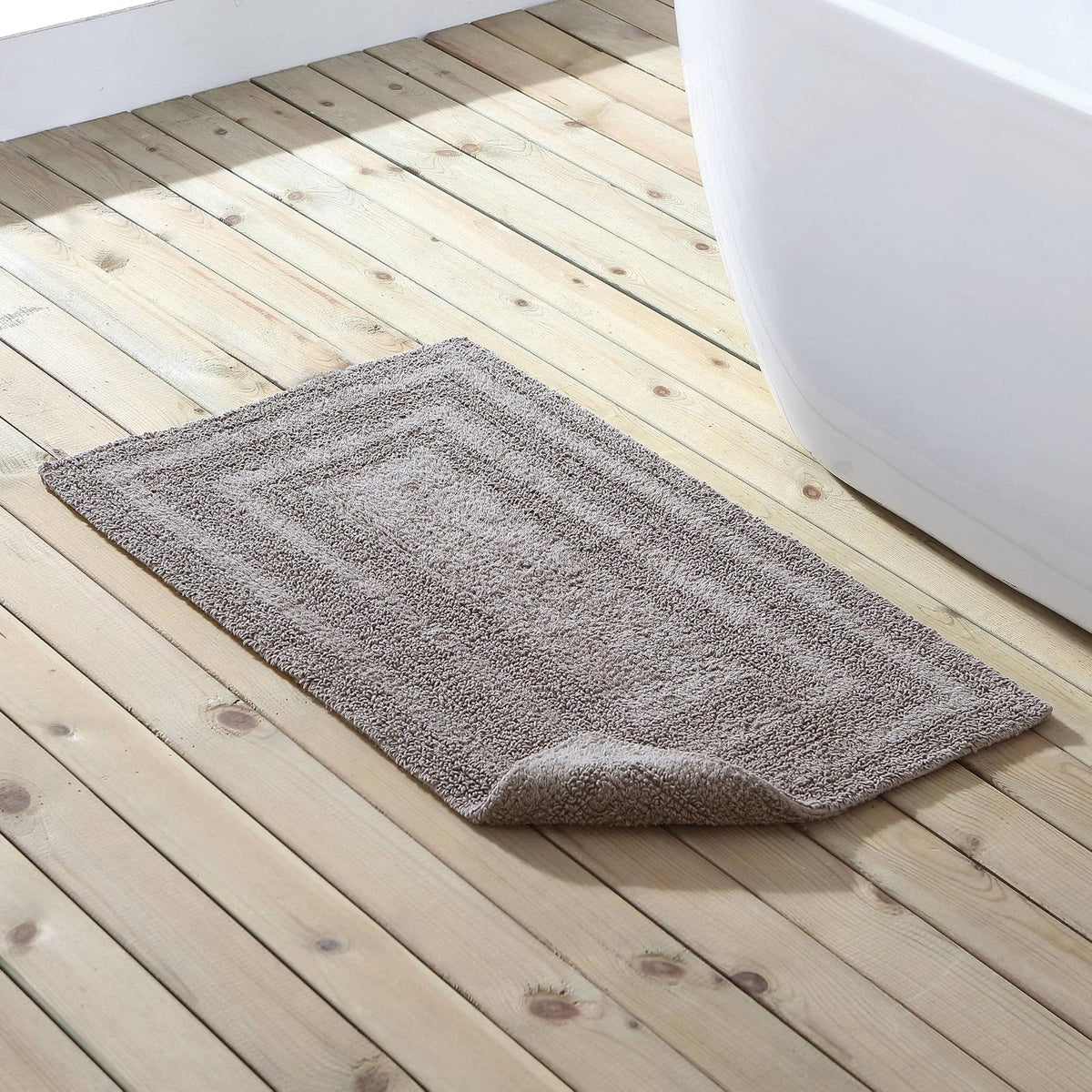 Eddie Bauer Home Rugs - Alfombra de baño de algodón Suave, superabsorbente y de Secado rápido, 2 Piezas, Logan Color café Medio