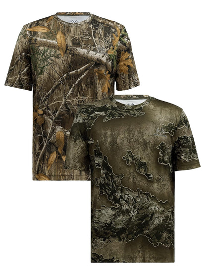 Realtree 2 Pack Short Sleeve Performance Tees CamisetaHombre - XXL - Realtree Edge - Excape
