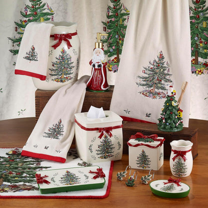 Spode - Toalla de baño, Toalla de algodón Suave y Absorbente, colección de árbol de Navidad