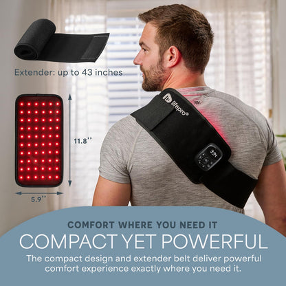 Lifepro - Cinturón de terapia de luz roja - Terapia de luz roja infrarroja para cuerpo, espalda y hombro con LED de triple chip, cinturón allevared con longitudes de onda de 660 nm y 850 nm, para