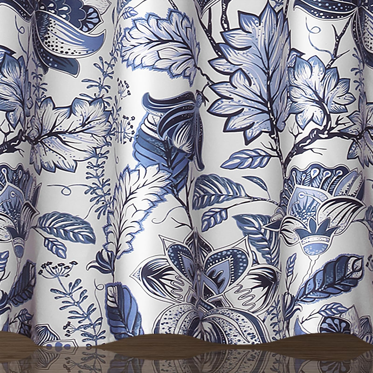 Lush Decor Blue Cynthia - Cortina de Ducha jacobea de Tela, diseño Floral, 72 x 72 Pulgadas