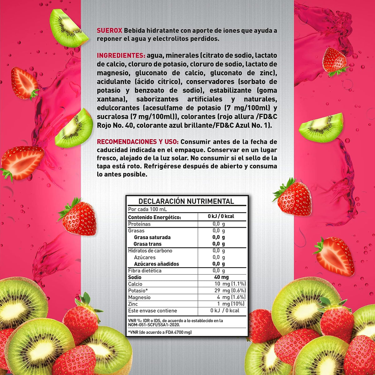 12 Pack de Suerox, FRESA-FRUTOS ROJOS, nuevo sabor, deliciosa hidratación saludable botellas con 630 ml + 12 Pack de, deliciosa hidratación saludable, UVA, botellas con 630 ml