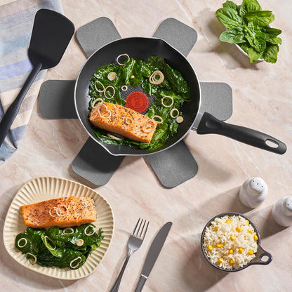 T-fal Batería de Cocina 22 Piezas Supercook Tita Negra Antiadherente Titanium, Thermo-Señal, Ollas y Sartenes, Set Completo para Cocina, Fácil Limpieza, B968SM84