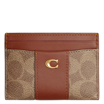 Coach Essential - Estuche para tarjetas, B4/CARAMELLO TAN, One Size