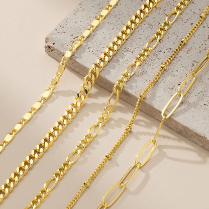 Juego de pulseras de oro Gokeey para mujer, sin decoloración, modernas, chapadas en oro de 14 quilates, delicadas, apilables, pulseras de eslabones cubanos, cadenas de eslabones de papel, pulseras de